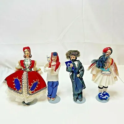 Vintage Kaiser Chicago 4 Standing Dolls Souvenirs Star Of David Multicultural • $34.98