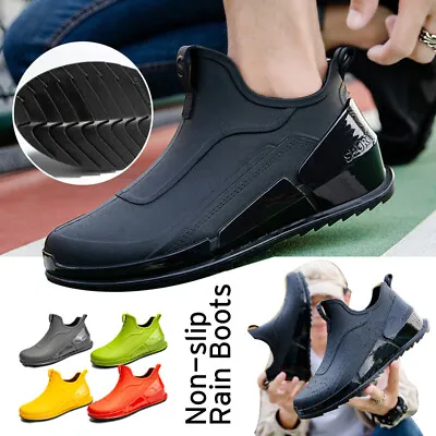 Unisex Men Rain Short Boots Outdoor Waterproof Ankle Wellies Garden Shoes • $33.56