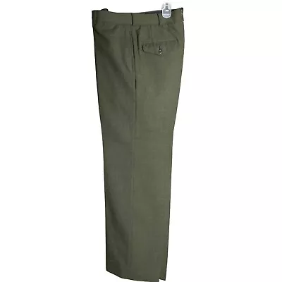 U S Army 100% Wool Trousers Serge Green 2234 Dress Uniform Military 1987 Men 33L • $34