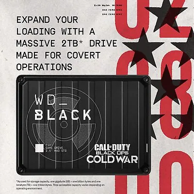 WD Black 2TB Call Of Duty Black Ops Cold War Special Edition External Game Drive • $189