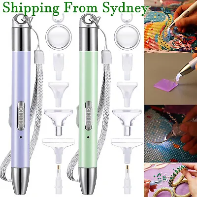 USB 5D Diamond Painting Pen Diamond Painting Tool LED Point Drill Accessories AU • $7.55