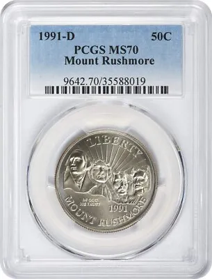1991-D Mount Rushmore Commemorative Half Dollar MS70 PCGS • $144