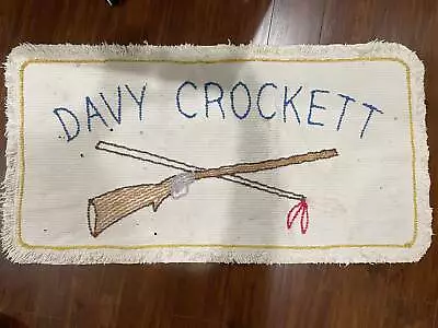 Vintage Chenille Davy Crockett Rug Or Wall Hanging 24  X 36  • $49