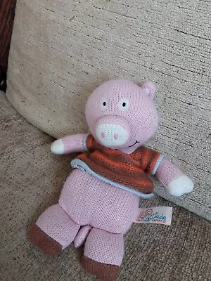Latitude Enfant-Pink Knitted Plush Toy Dressed Pig • £3.99