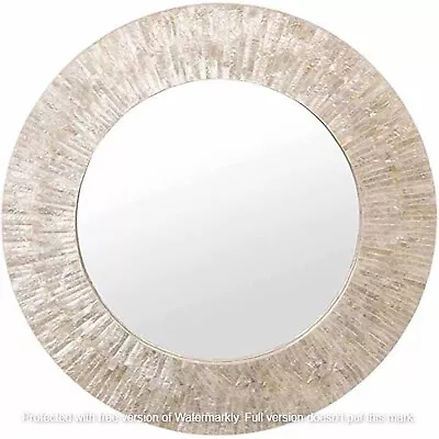 Mother Of Pearl Stone Wall Hanging Mirror Handmade Art Luxury Decor • $489.82