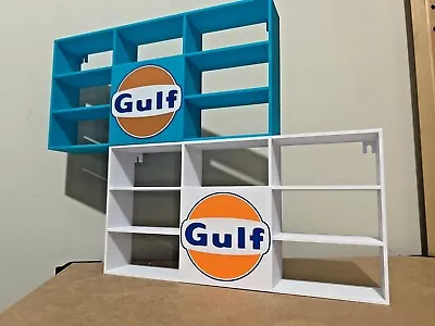 GULF Hot Wheels 1:64 7-16 Car Matchbox Wall Display Shelf Toy Storage • £16.95