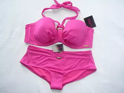 La Senza 30F Padded Halterneck Bikini Top & Size 10 Boyshort Bottoms • £19.95