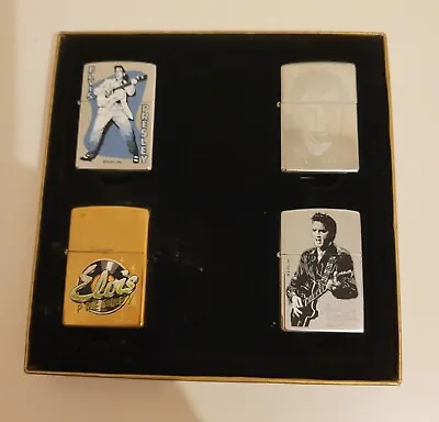 Zippo Lighter Set Elvis Presley Four Lighter Set Rare And Unused Collectors Item • £169.99