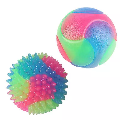 LED Light-up Spike Ball Pet Dog Toy Rubber Flash Dog Chewing Toy Bounce Ball Toy • £7.59