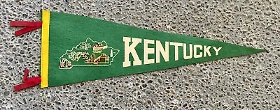 Vintage Travel Souvenir Kentucky Felt Pennant Blue Grass Country Green • $5
