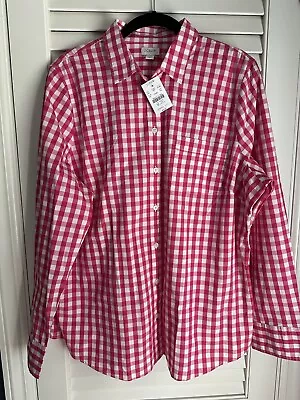 Women’s J Crew Raspberry/ Pink & White Gingham Shirt Blouse 2X/XXL New With Tags • $24.99