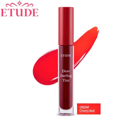 ETUDE HOUSE Dear Darling Water Gel Tint #OR204 Cherry Red Lip Stain Vivid Tint • $13.84