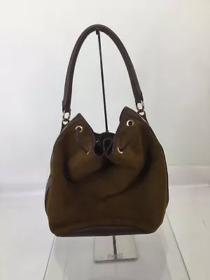 Zara Woman Brown Suede Leather Drawstring Shoulder Bag • $15