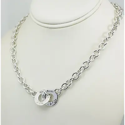 22  Tiffany 1837 Interlocking Circle Clasp Toggle Necklace Mens Unisex Plus Size • $639
