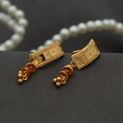 $1040.27 • Buy 22K Yellow Gold Earrings Indian Style Gold For Women P2022