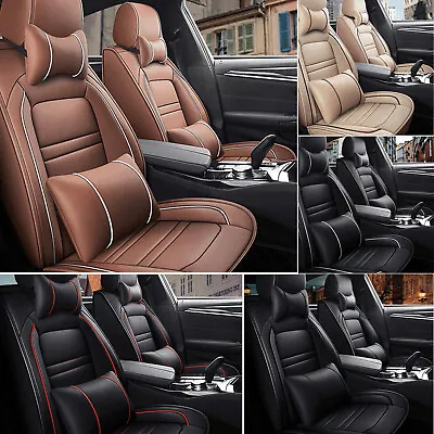 Full Set 5-Seats Car Seat Covers Luxury Universal PU Leather Front Rear Cushion • $79.99