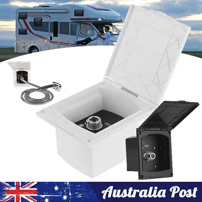 Exterior Shower Box Kit RV Pressure Water Inlet/Outlet For Caravan Boat Camper • $66.55