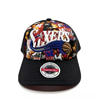 Philadelphia 76ers Sixers Allen Iverson Slam Mesh Trucker Snapback Cap Hat New • $25.99