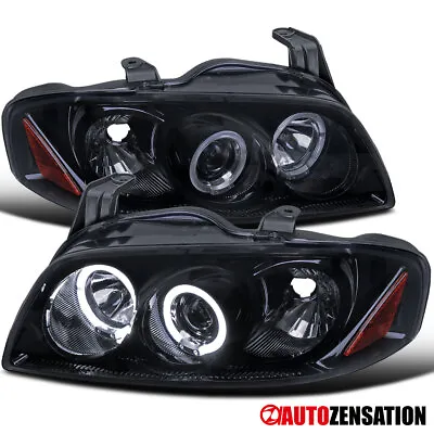 LED Halo Fit 2004-2006 Sentra Black Smoke Projector Headlights Lamps Left+Right • $169.09