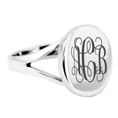 Sterling Silver Personalized Oval Ring Teen Ring Monogrammed Ring • $25.99