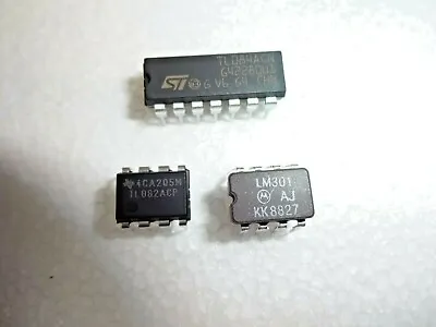 Tl082 Tl084 Lm301aj Lm833n Ne5532an Xr5532 Ceramic Mc1458n Ne4558 Dip Ic 3pk • $9.95