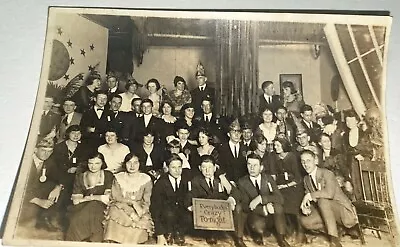 Rare Antique American Crazy Party & Hats! Moon Stars Decor Snapshot Photo 1920's • $35.99