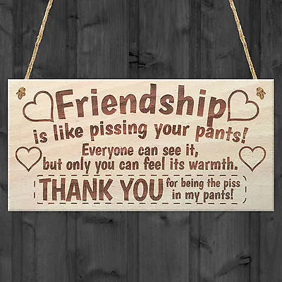 Friendship Sign Best Friend Plaque Gift Shabby Chic Heart & Thank You - READ ME • £3.99