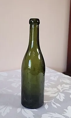 Vintage Olive Green Glass Wine/Olive Oil? Bottle (#58) • $15