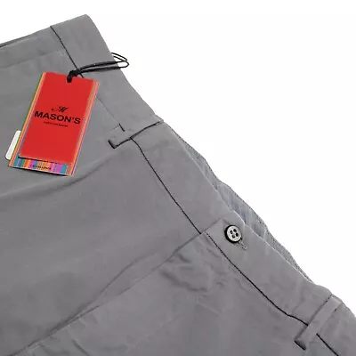 Mason's NWT Chinos / Casual Pants Size 56 40 US Solid Gray Cotton Blend • $187.49