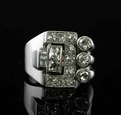 Men's Hip Hop Engagement Bezel Set Ring 2.8 Ct Simulated Diamond 14K White Gold • $172.45