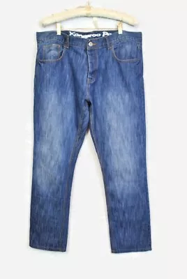 Men's Kangaroo Poo Blue Denim Tapered Leg Classic Jeans Possible Size 38 • £18