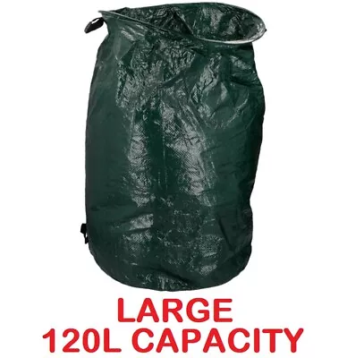 £3.99 • Buy 120L Heavy Garden Waste Bag Refuse Sacks Leaf Leaves Weeds Carry Handle Strong 