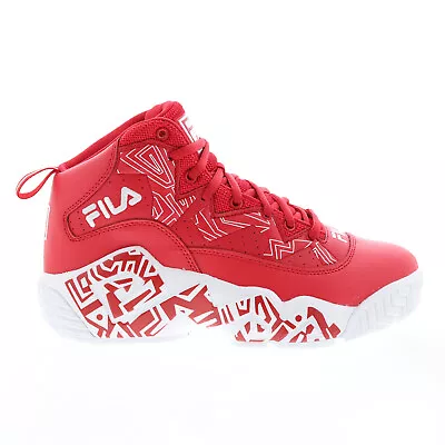 Fila MB 1BM01742-611 Mens Red Leather Lace Up Lifestyle Sneakers Shoes • $57.99