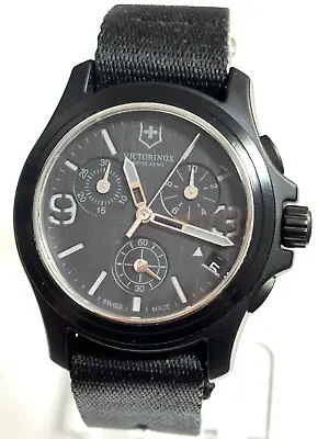 VICTORINOX 241534 Swiss Army Original Chronograph Black Nylon Men's Watch • $408.87