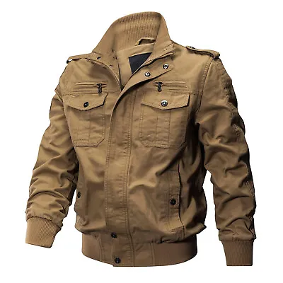 Tactical Men's Military Cargo Jacket Cotton Coat Army Winter Bomber Jacket Man • $47.48