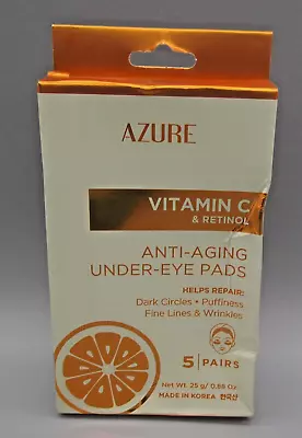 AZURE~Vegan 5 Pair VITAMIN C & RETINOL Anti-Aging Under Eye Pads • $9.99