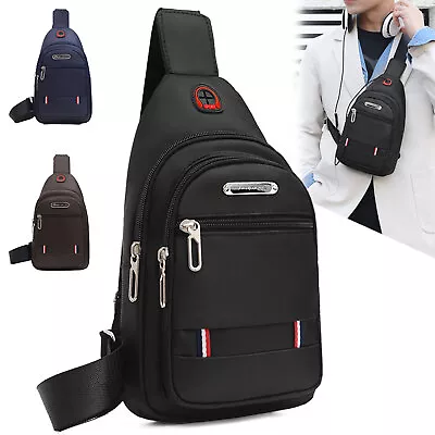 Mens Chest Bag Shoulder Backpack Man Sling Cross Body Satchel Travel Bag • $15.99