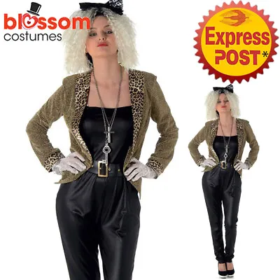 K680 Ladies Pop Mega Star 80s Wild Child Diva Fancy Dress Up Rock Costume Outfit • $23.71