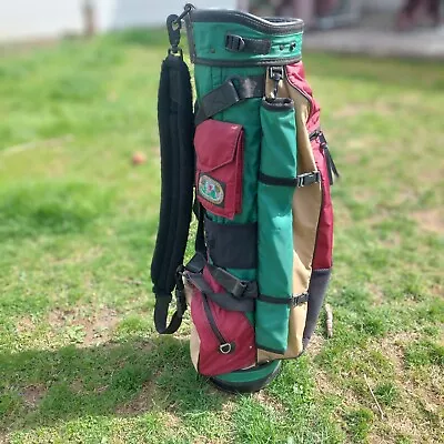 VTG Belding Sports Bushwhacker 6 Way Golf Bag Red White & Blue W/O Rain Cover • $199.99