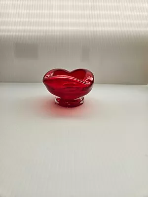 Vintage Murano Glass Candy Dish/ashtray Ruby Red • $19.98
