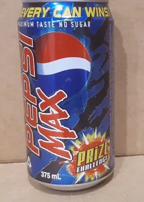 Vintage PEPSI MAX Empty Soft Drink CAN Prize Challenge 375ml • $24.99