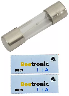 Beetronic 20 X T1A 1A 1 Amp Anti-Surge Time Delay Glass Fuse 20x5mm 250v • £3.99