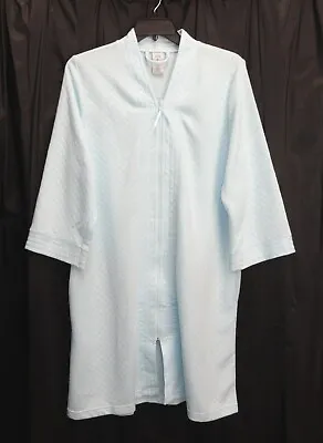 £22.23 • Buy Croft & Barrow Soft Pale Blue Quilted Zip-front Stretch Robe W/pockets~xxl~new*