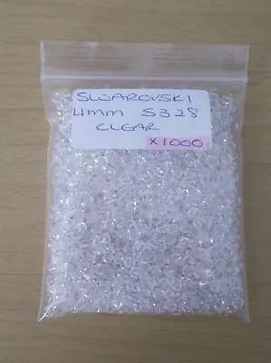 Swarovski® Elements 4mm 5328 Clear Bicone Crystals X 1000 • £80