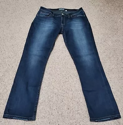 BKE Mens Payton Jeans Denim Size 32R(32x31.5)  Blue Straight Distressed Stretch • $24.99