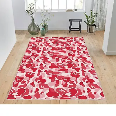 Corel Bape Rug Fashion Street Rug Cool Rug Red Cool Rug Custom Rug Street • $49