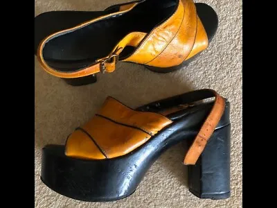 £50 • Buy Vintage Platform Shoes Circa 1960's Original Items | Ladies Size 4 - 5. 