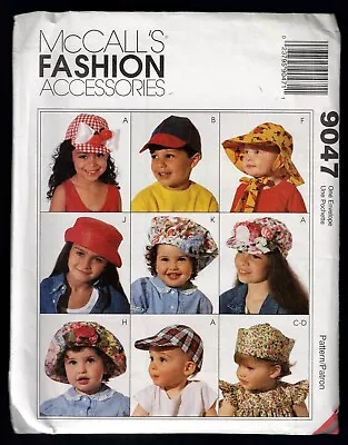 Sewing Pattern Uncut -  McCall's 9047 - Kids Hats & Caps Size S M L • $2.50