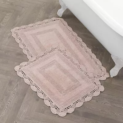 Cotton XL Crochet Bath Rugs & Bath Mats 17 X24 /21 X34  Dusty Pink • $44.93