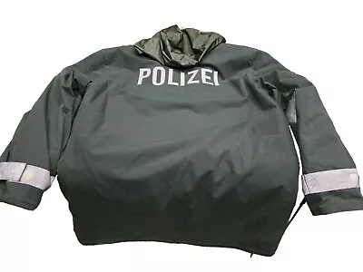 VTG German Polizei Police Winter Jacket 2003 2XL 54 Green With Patch  • $165.20